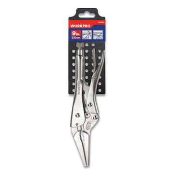 Workpro® Locking Pliers, Tapered Long Nose, Straight Jaw, 9" Long, Chrome-vanadium Steel, Chrome Quick-lock-release Handle freeshipping - TVN Wholesale